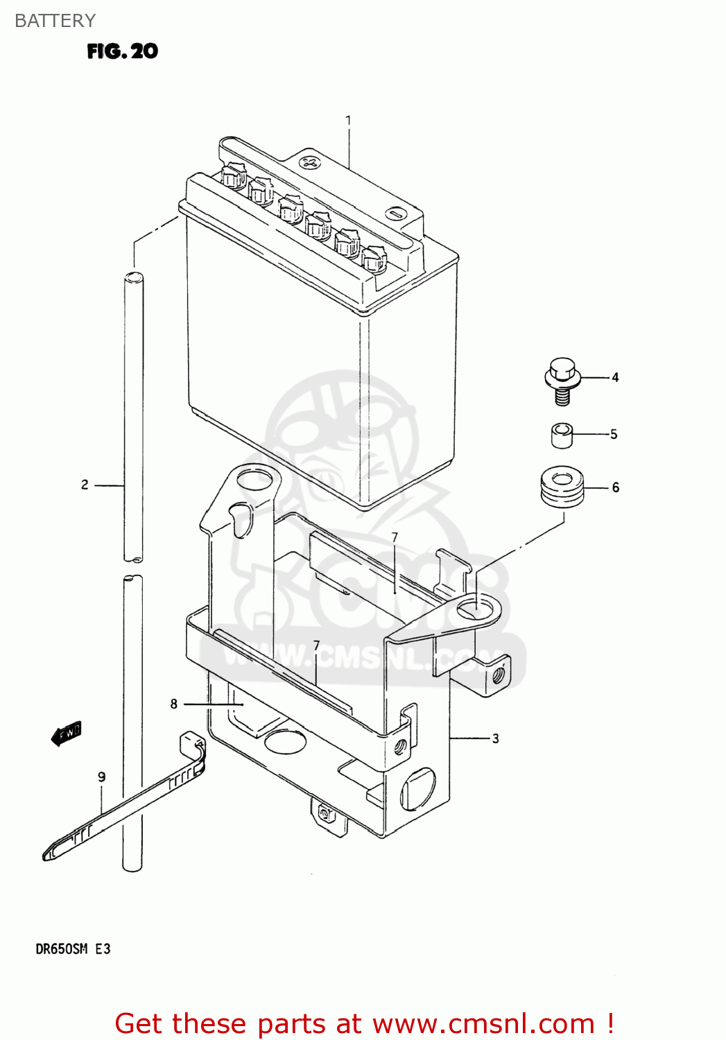 BATTERY DR650S 1991 (M) USA (E03)