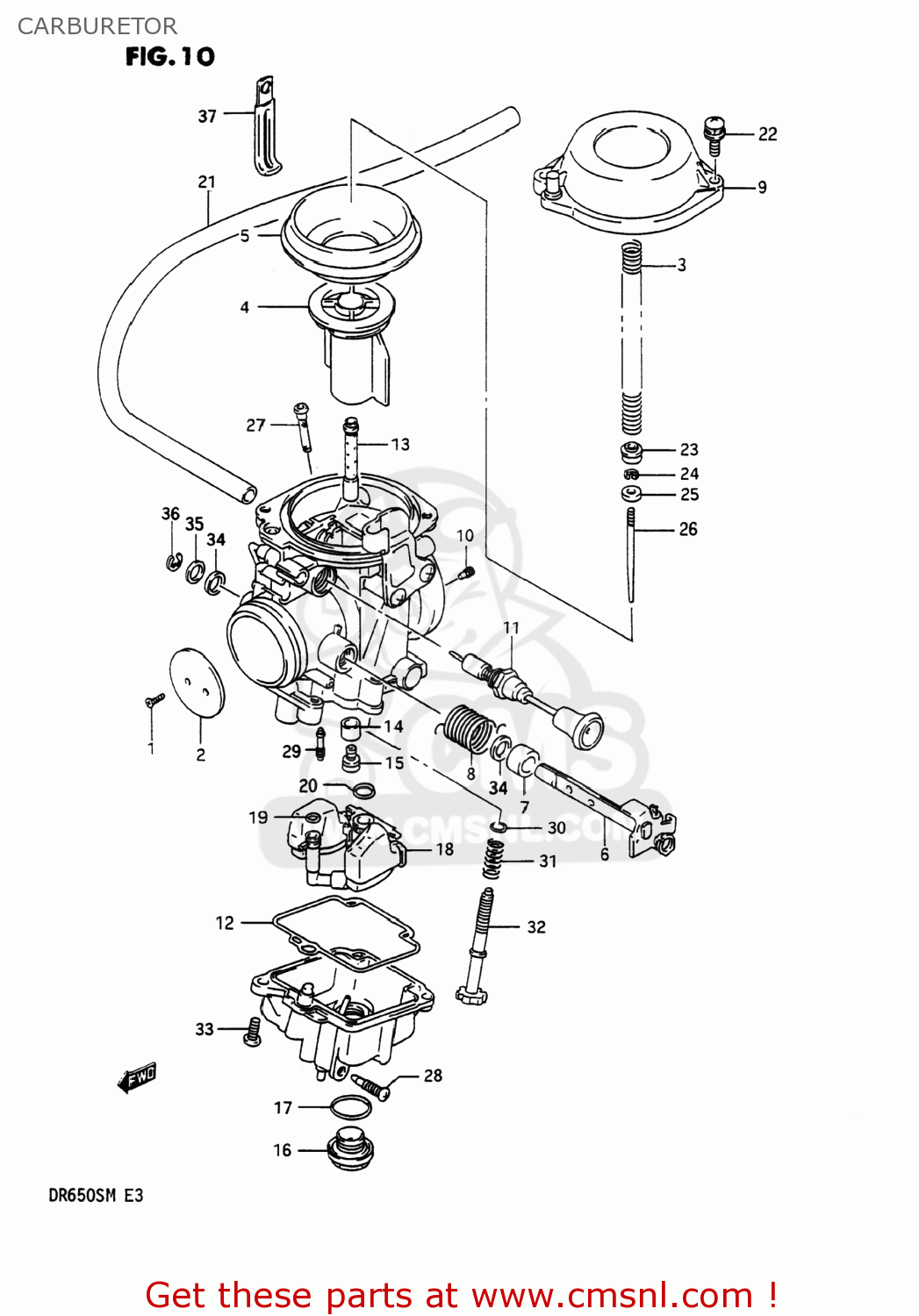 CARBURETOR DR650S 1991 (M) USA (E03)