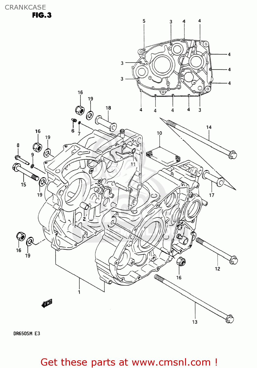 CRANKCASE DR650S 1991 (M) USA (E03)