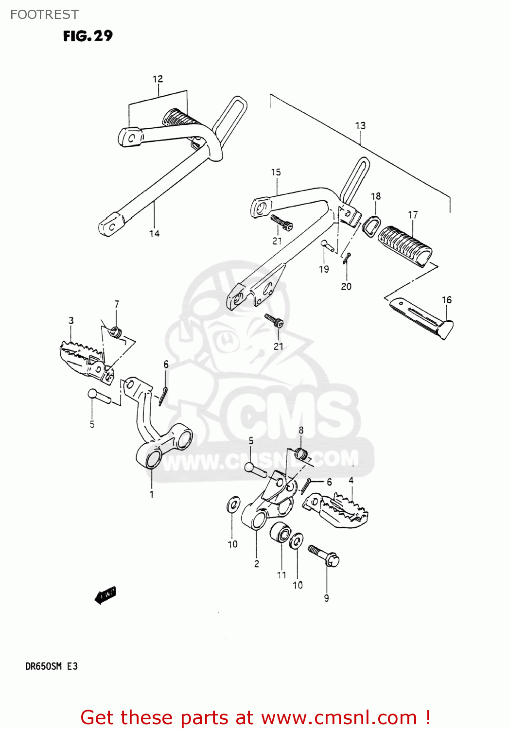 FOOTREST DR650S 1991 (M) USA (E03)