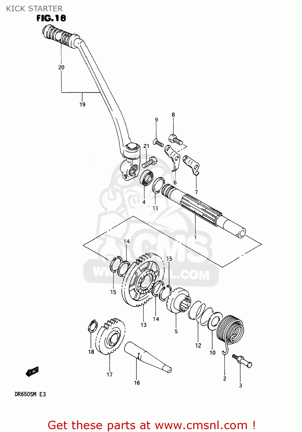KICK STARTER DR650S 1991 (M) USA (E03)