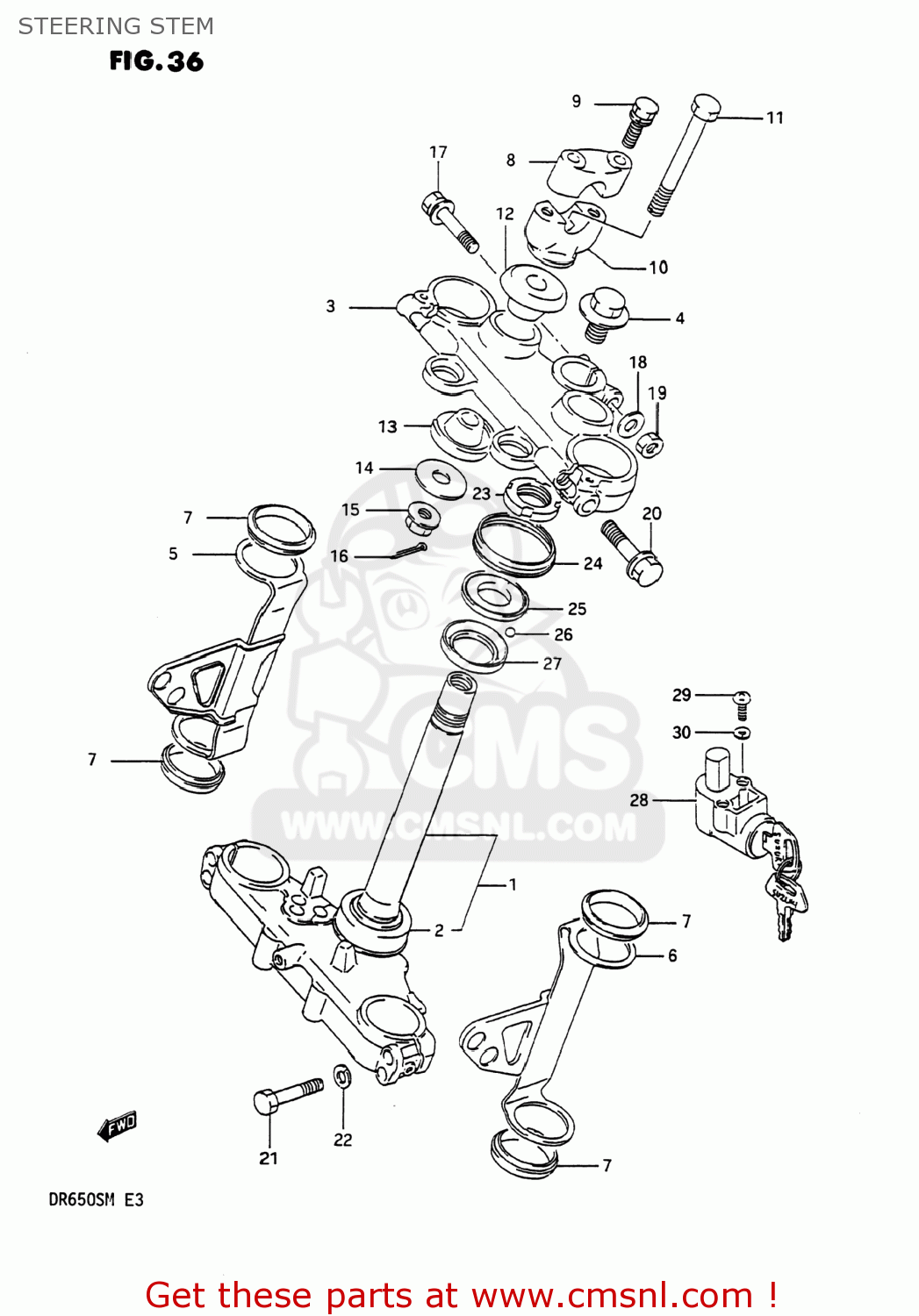 STEERING STEM DR650S 1991 (M) USA (E03)
