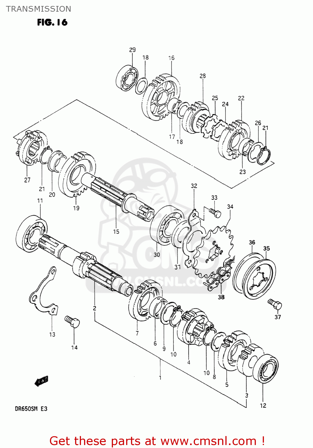 TRANSMISSION DR650S 1991 (M) USA (E03)