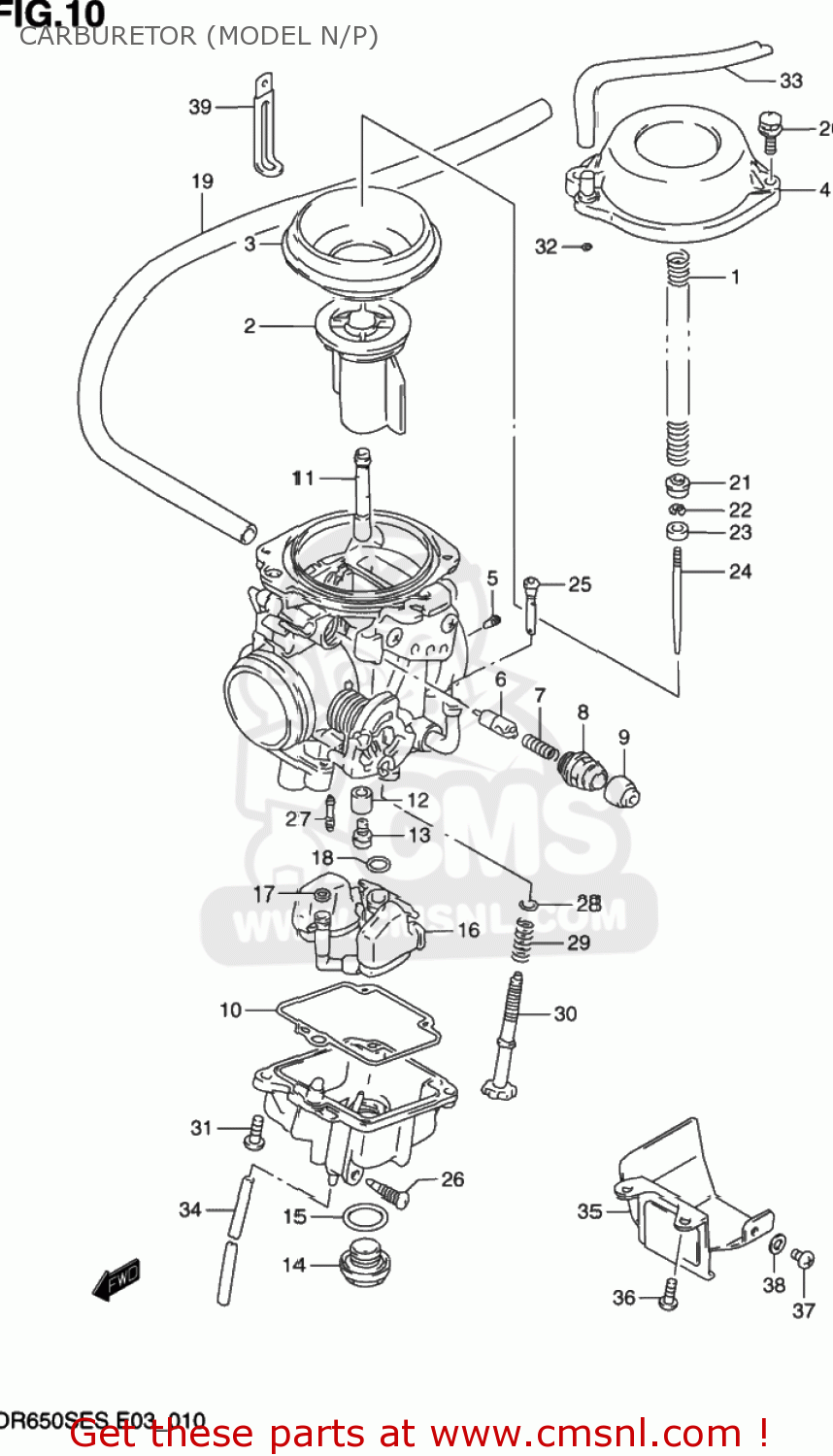 CARBURETOR (MODEL N/P) DR650SE 1992 (N) USA (E03)