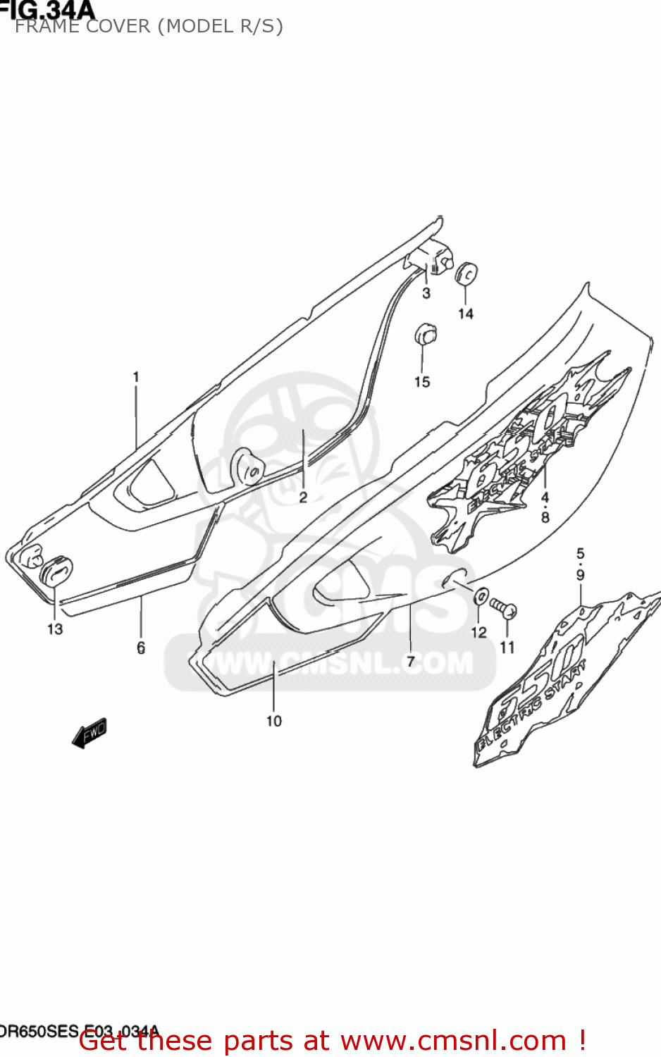 FRAME COVER (MODEL R/S) DR650SE 1992 (N) USA (E03)