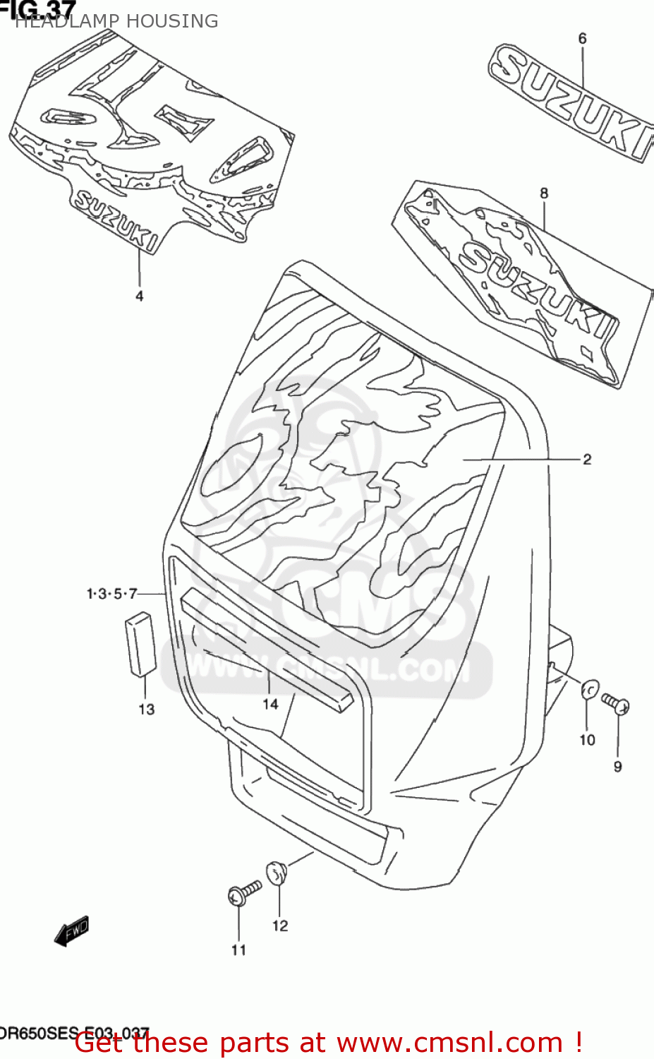HEADLAMP HOUSING DR650SE 1992 (N) USA (E03)