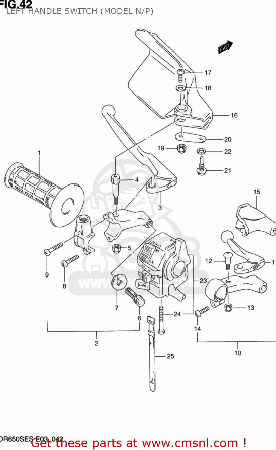 LEFT HANDLE SWITCH (MODEL N/P) DR650SE 1992 (N) USA (E03)