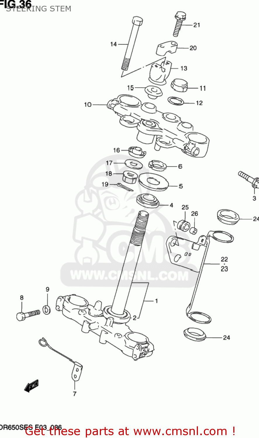 STEERING STEM DR650SE 1992 (N) USA (E03)