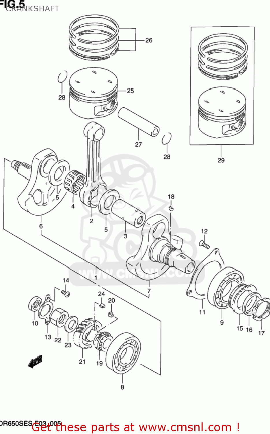 CRANKSHAFT DR650SE 1993 (P) USA (E03)