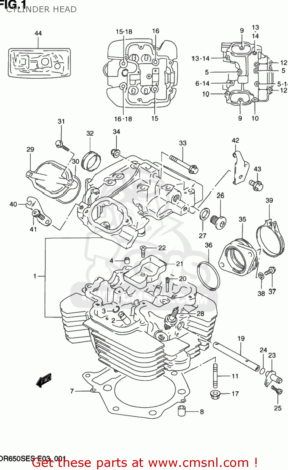 CYLINDER HEAD DR650SE 1993 (P) USA (E03)
