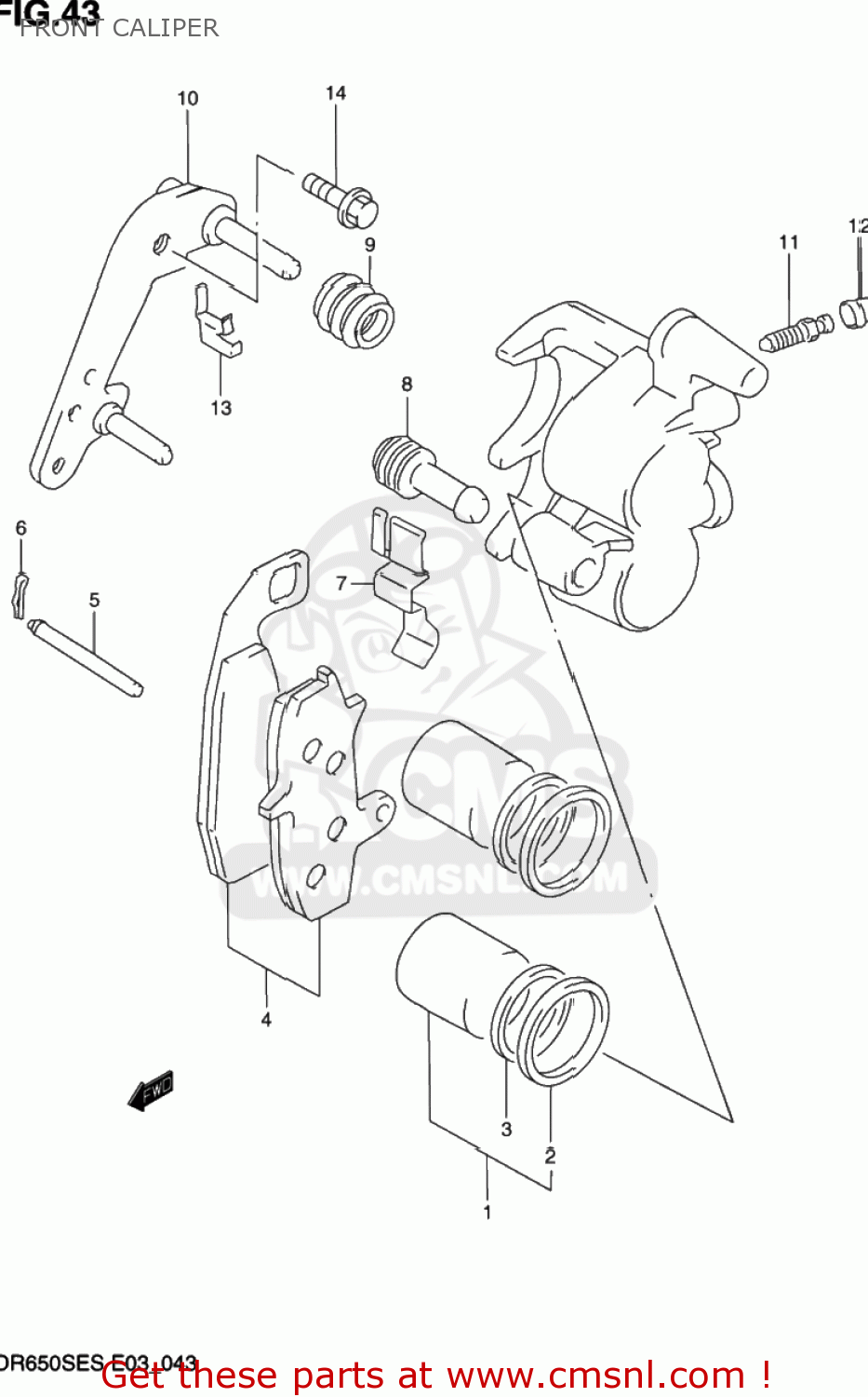FRONT CALIPER DR650SE 1993 (P) USA (E03)