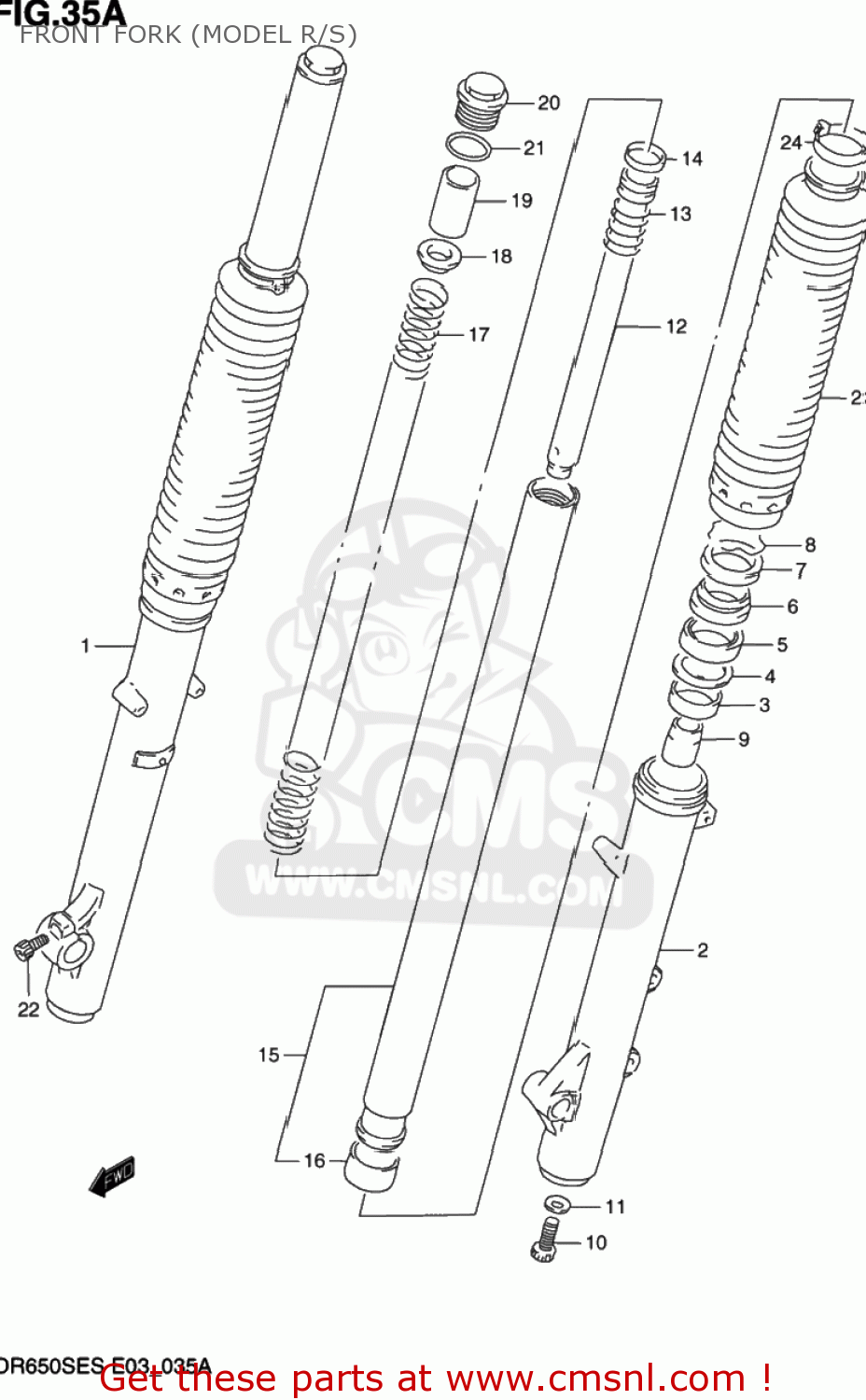 FRONT FORK (MODEL R/S) DR650SE 1993 (P) USA (E03)