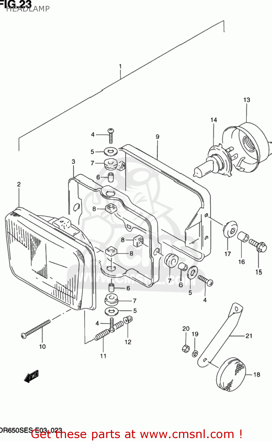 HEADLAMP DR650SE 1993 (P) USA (E03)