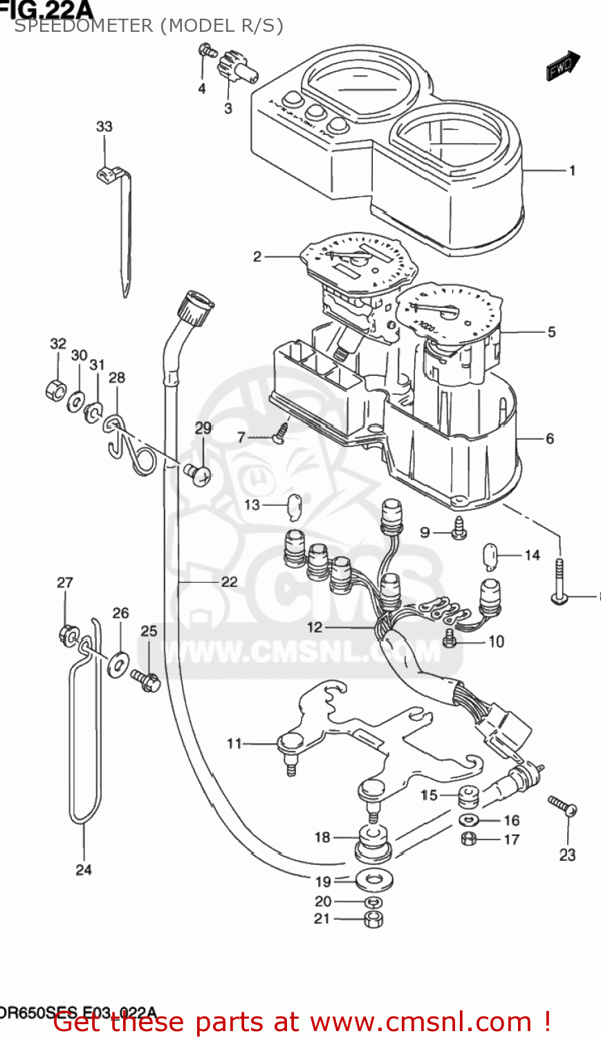 SPEEDOMETER (MODEL R/S) DR650SE 1993 (P) USA (E03)