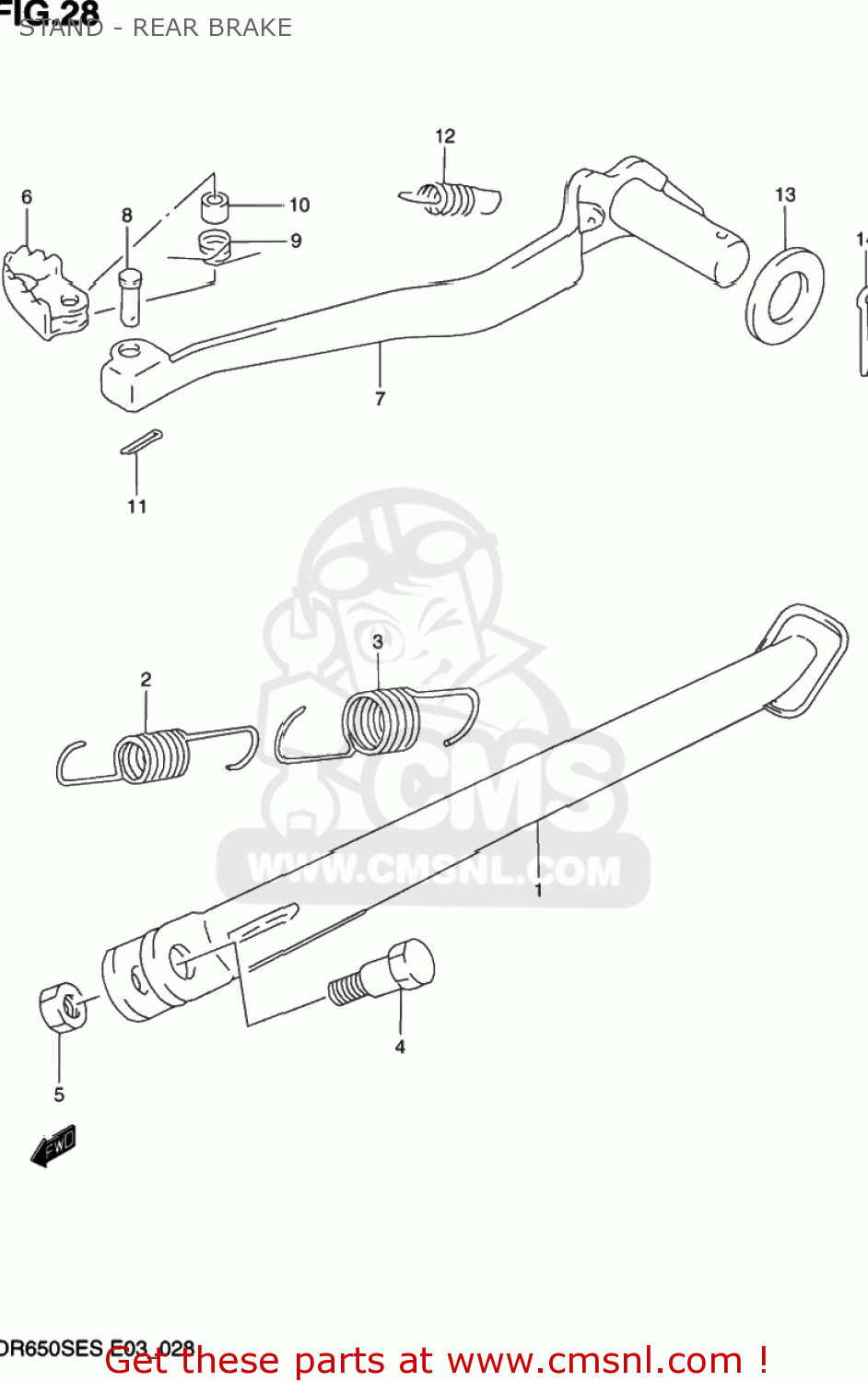 STAND - REAR BRAKE DR650SE 1993 (P) USA (E03)