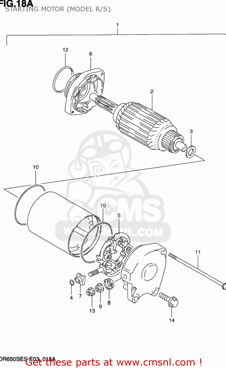 STARTING MOTOR (MODEL R/S) DR650SE 1993 (P) USA (E03)