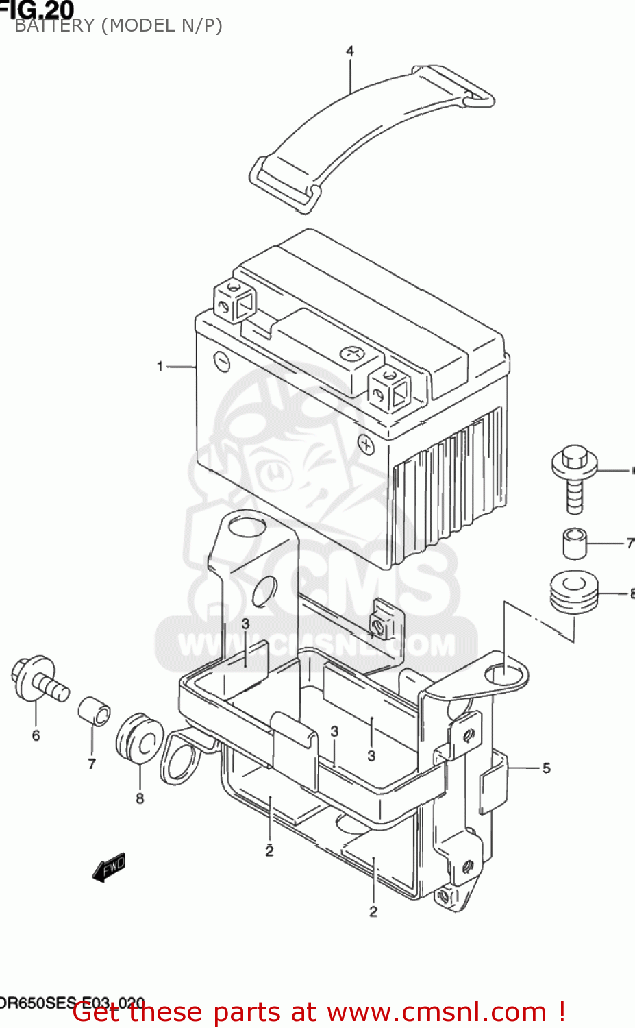 BATTERY (MODEL N/P) DR650SE 1994 (R) USA (E03)