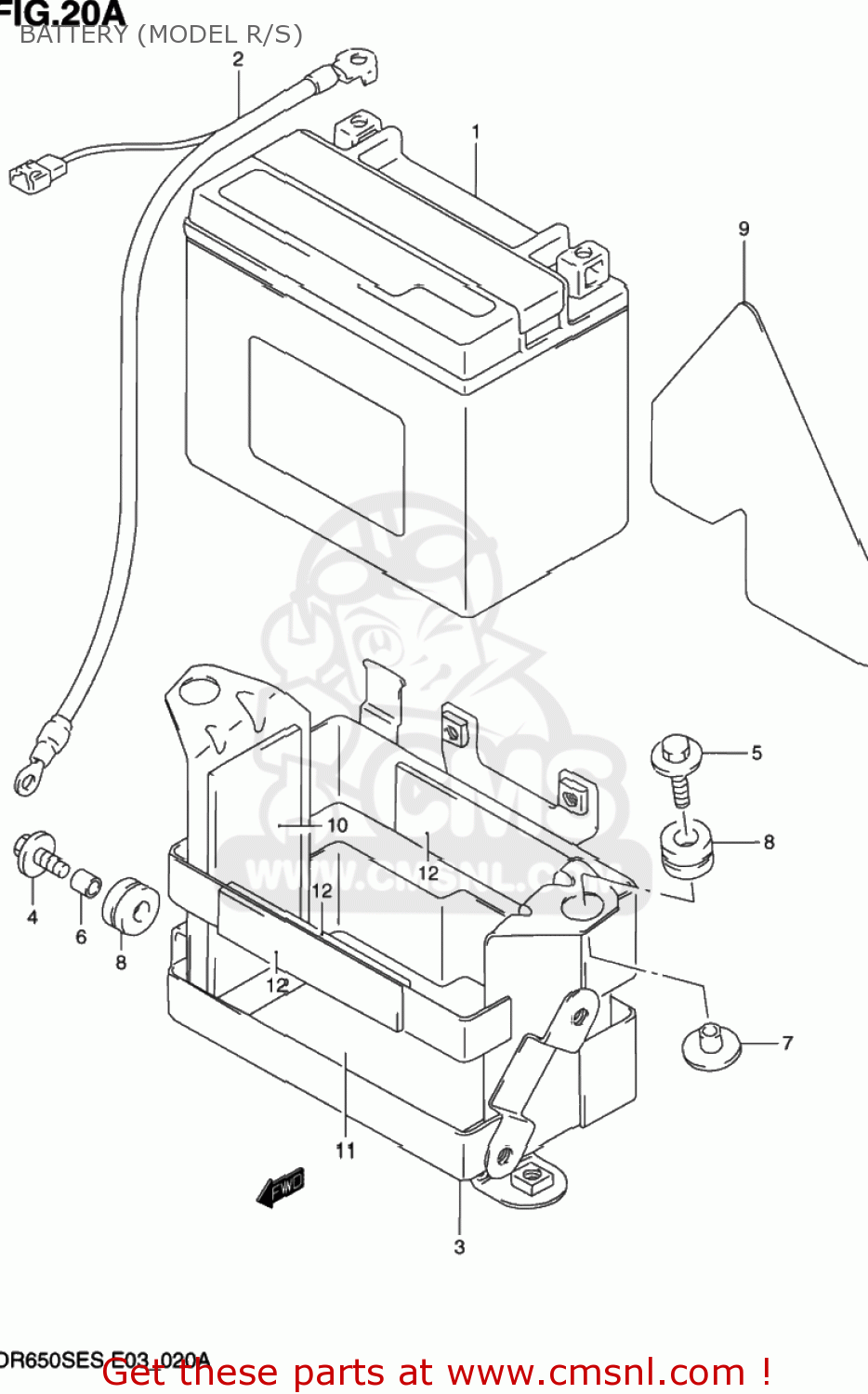 BATTERY (MODEL R/S) DR650SE 1994 (R) USA (E03)