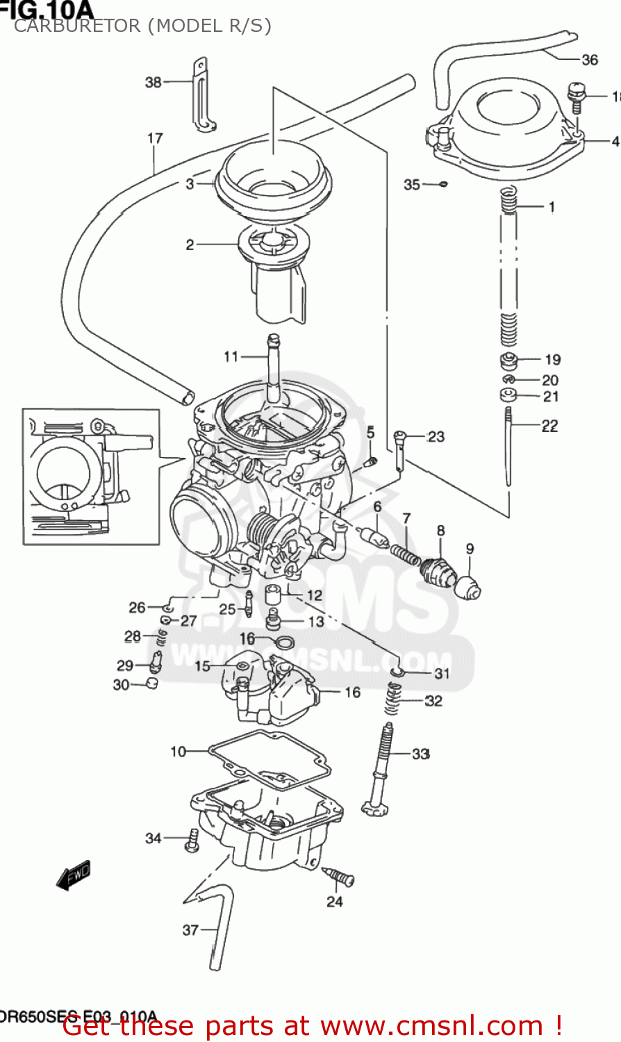 CARBURETOR (MODEL R/S) DR650SE 1994 (R) USA (E03)