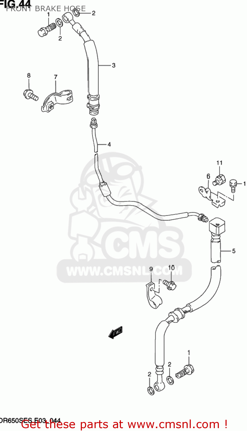 FRONT BRAKE HOSE DR650SE 1994 (R) USA (E03)