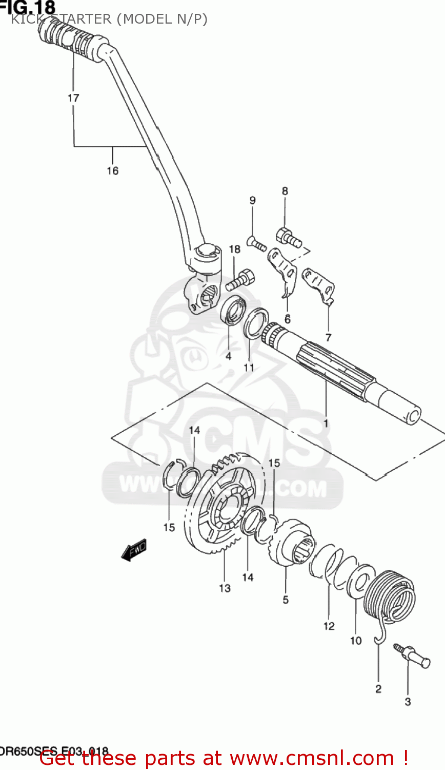 KICK STARTER (MODEL N/P) DR650SE 1994 (R) USA (E03)
