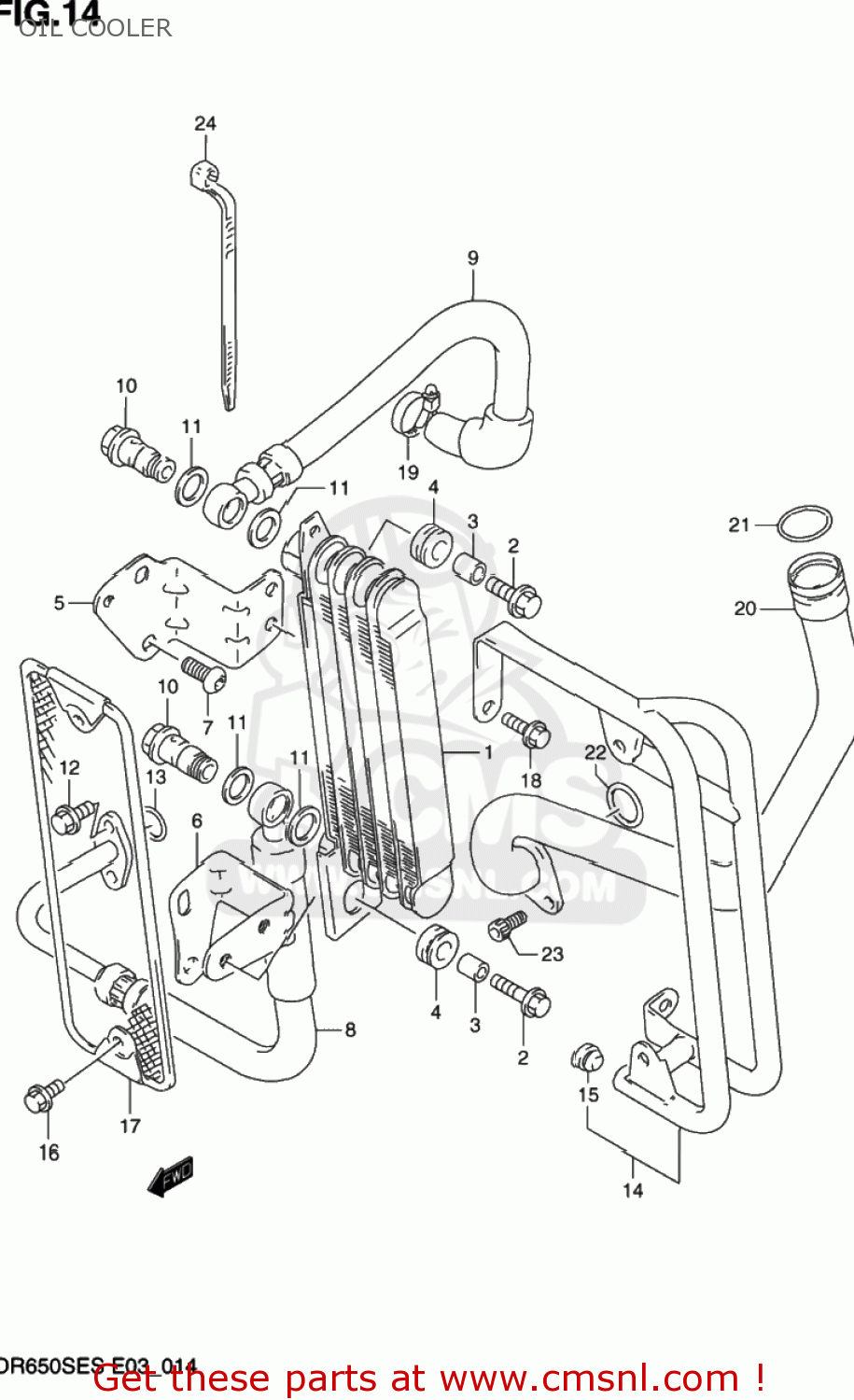 OIL COOLER DR650SE 1994 (R) USA (E03)