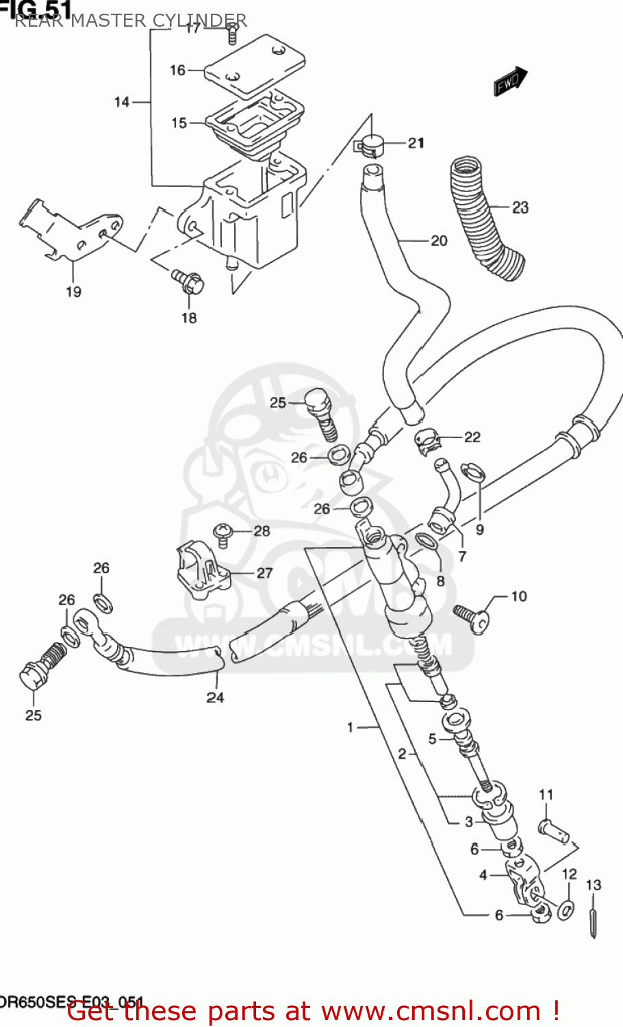 REAR MASTER CYLINDER DR650SE 1994 (R) USA (E03)