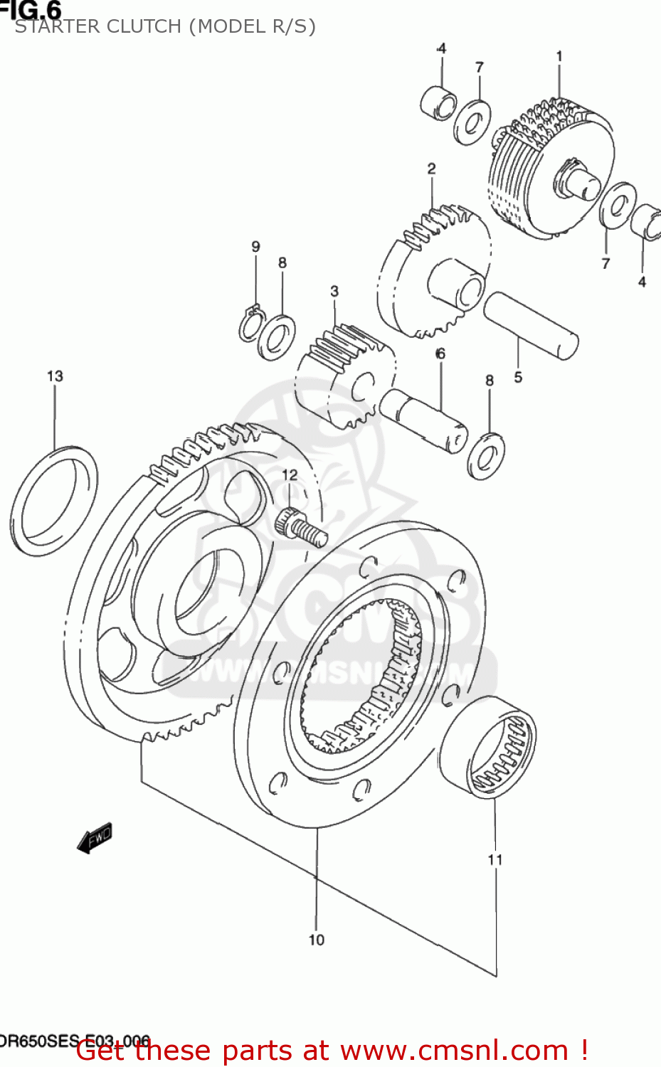 STARTER CLUTCH (MODEL R/S) DR650SE 1994 (R) USA (E03)