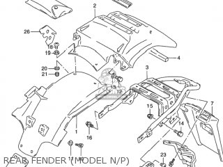 REAR FENDER (MODEL N/P) - DR650SE 1994 (R) USA (E03)
