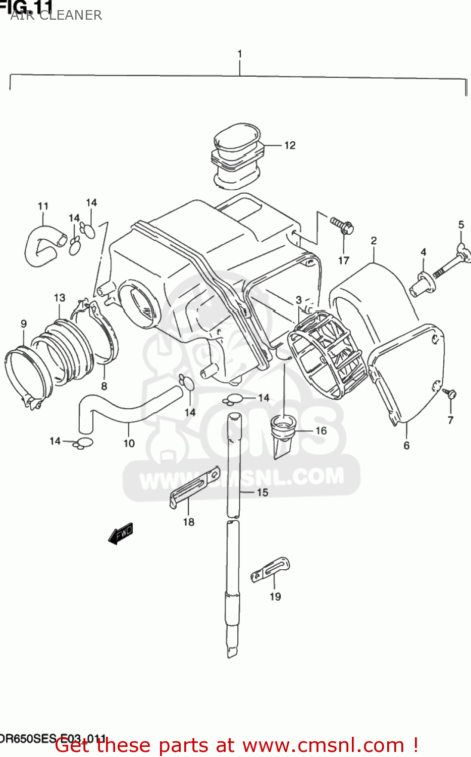 AIR CLEANER DR650SE 1995 (S) USA (E03)