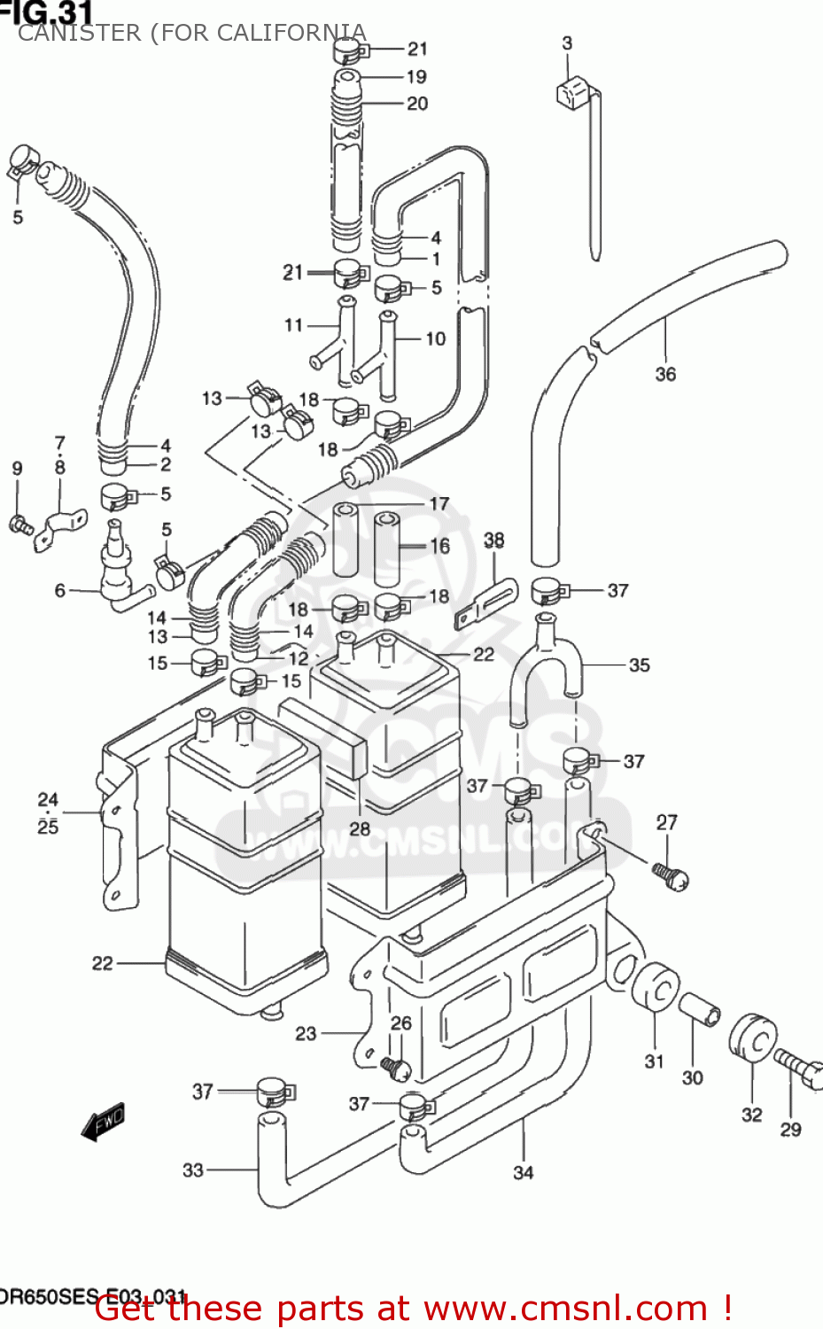 CANISTER (FOR CALIFORNIA DR650SE 1995 (S) USA (E03)
