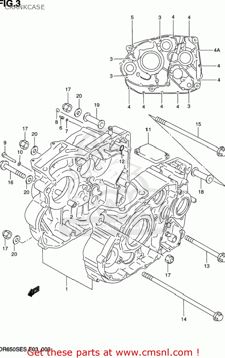 CRANKCASE DR650SE 1995 (S) USA (E03)
