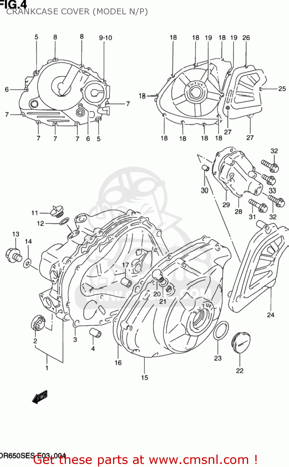 CRANKCASE COVER (MODEL N/P) DR650SE 1995 (S) USA (E03)