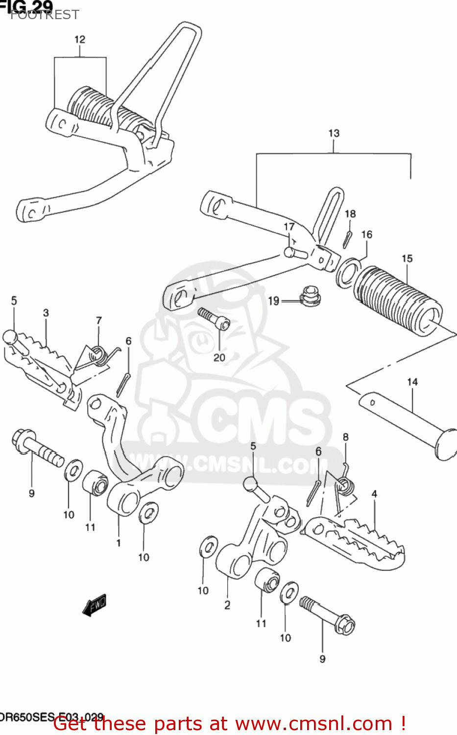 FOOTREST DR650SE 1995 (S) USA (E03)