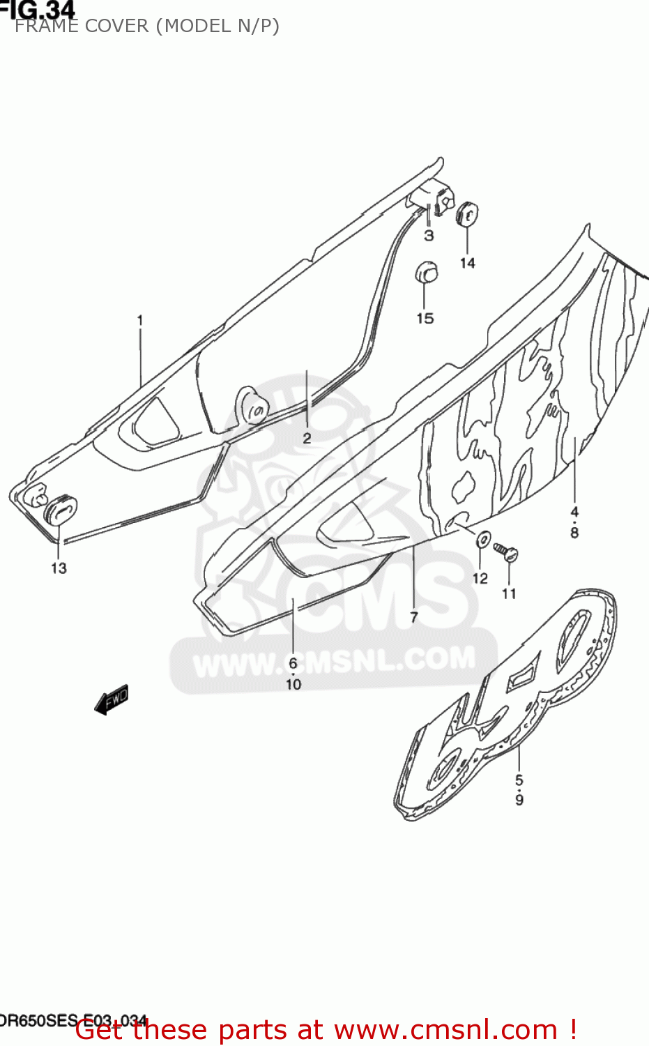 FRAME COVER (MODEL N/P) DR650SE 1995 (S) USA (E03)