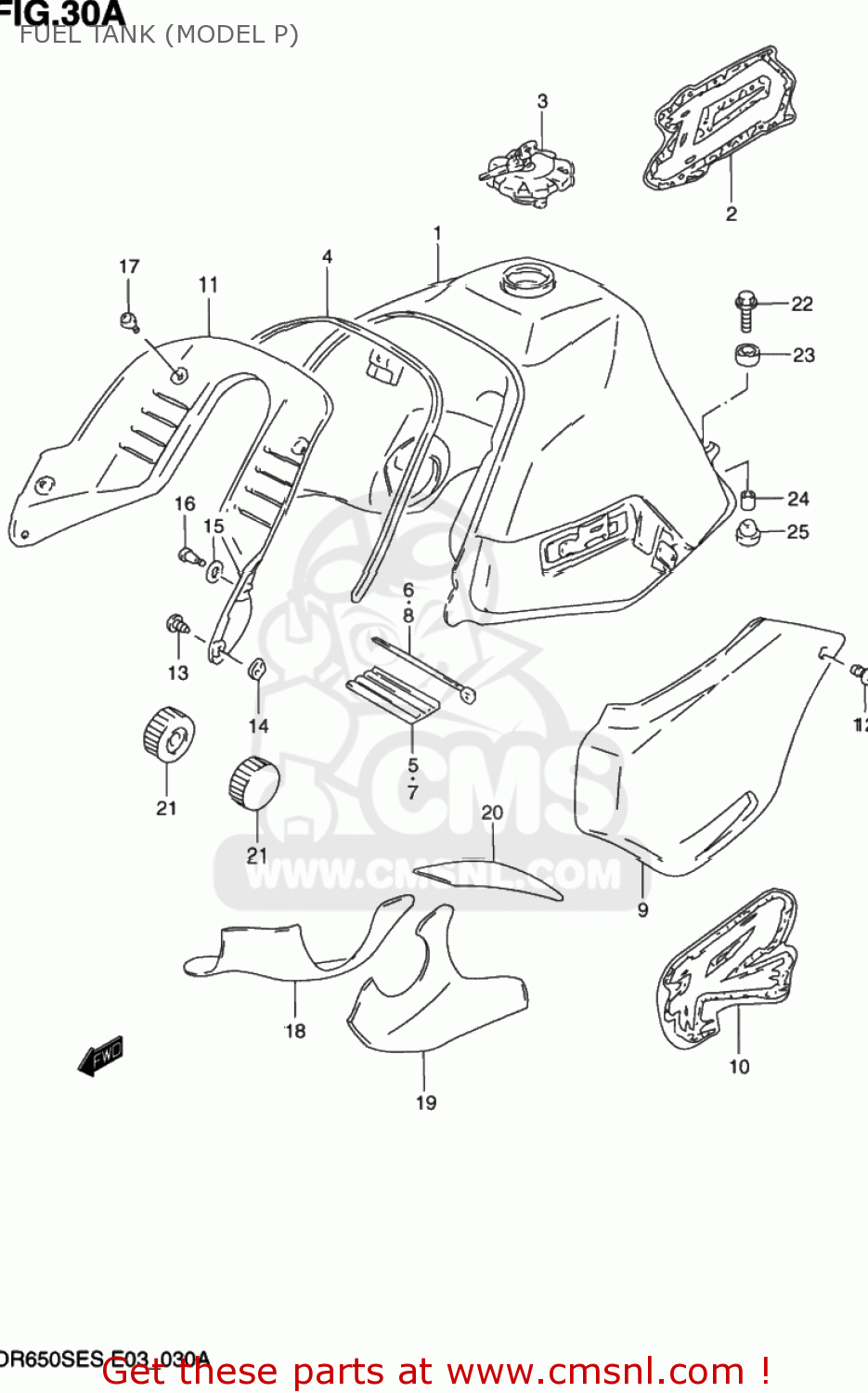FUEL TANK (MODEL P) DR650SE 1995 (S) USA (E03)
