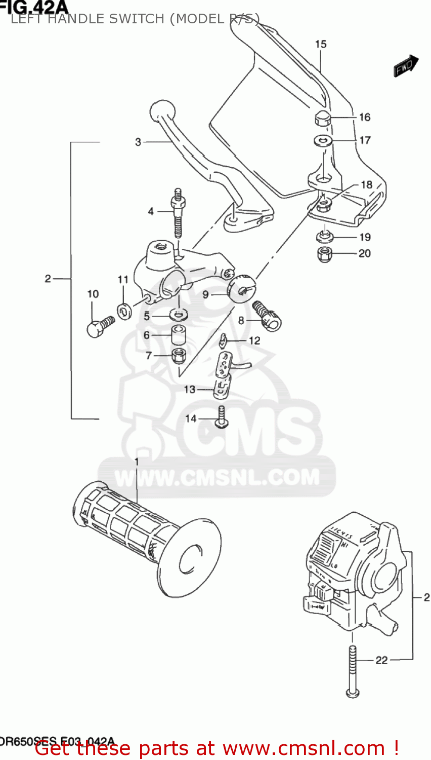 LEFT HANDLE SWITCH (MODEL R/S) DR650SE 1995 (S) USA (E03)