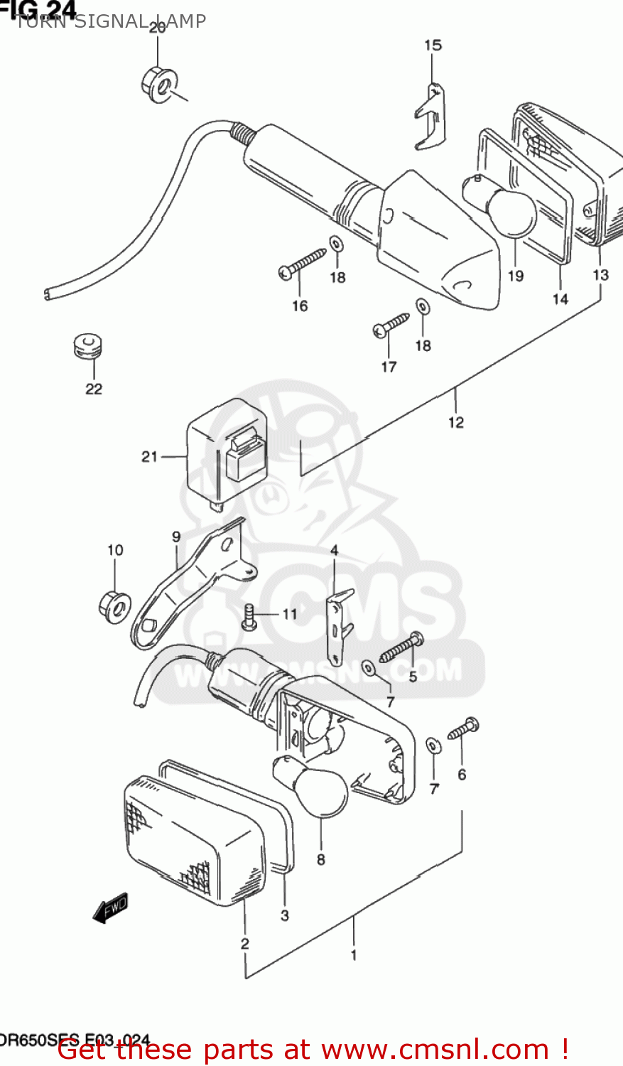 TURN SIGNAL LAMP DR650SE 1995 (S) USA (E03)