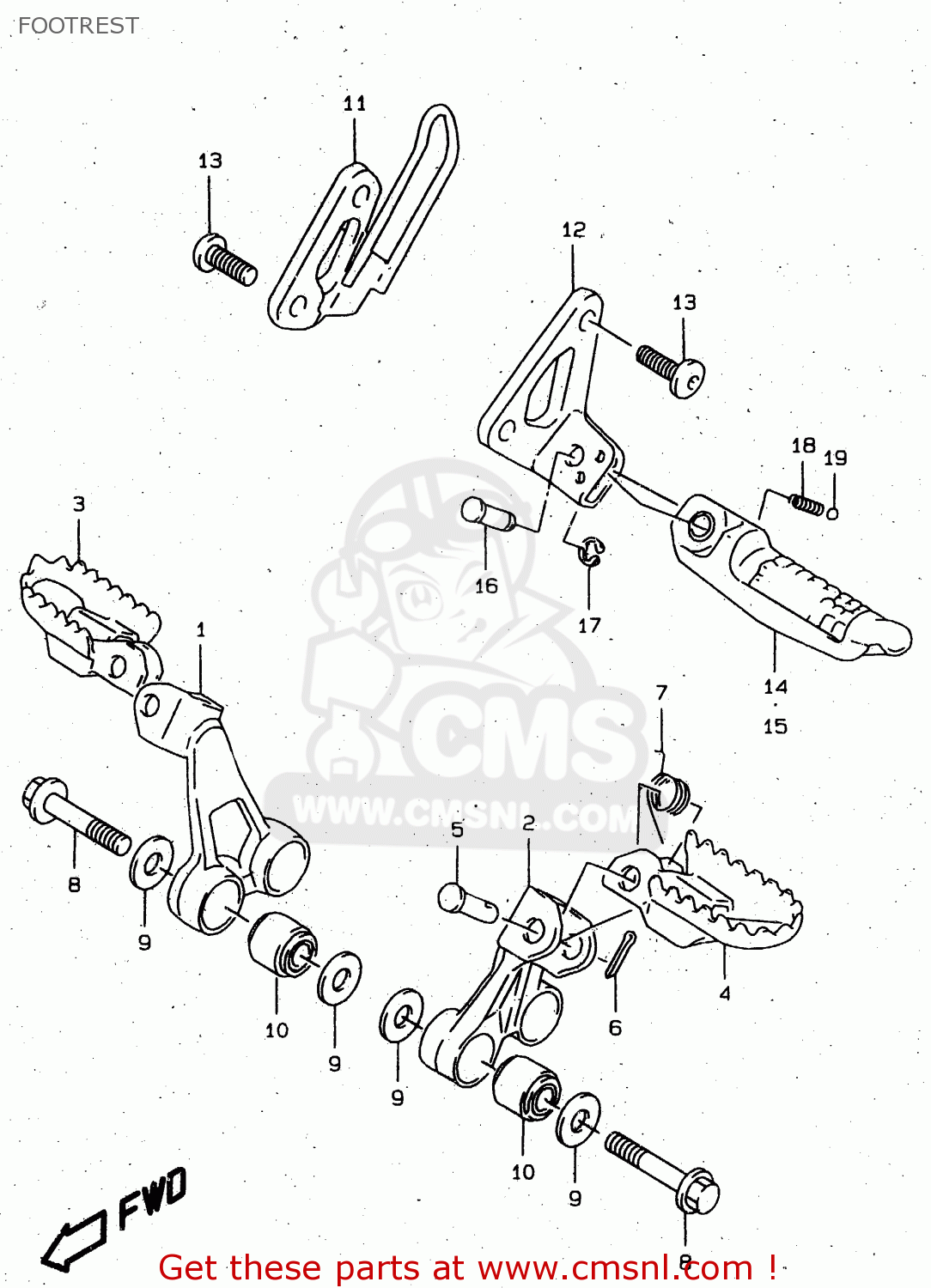 FOOTREST DR650SE 1996 (T) (E02 E04 E17 E18 E22 E24 E34 E37) P37