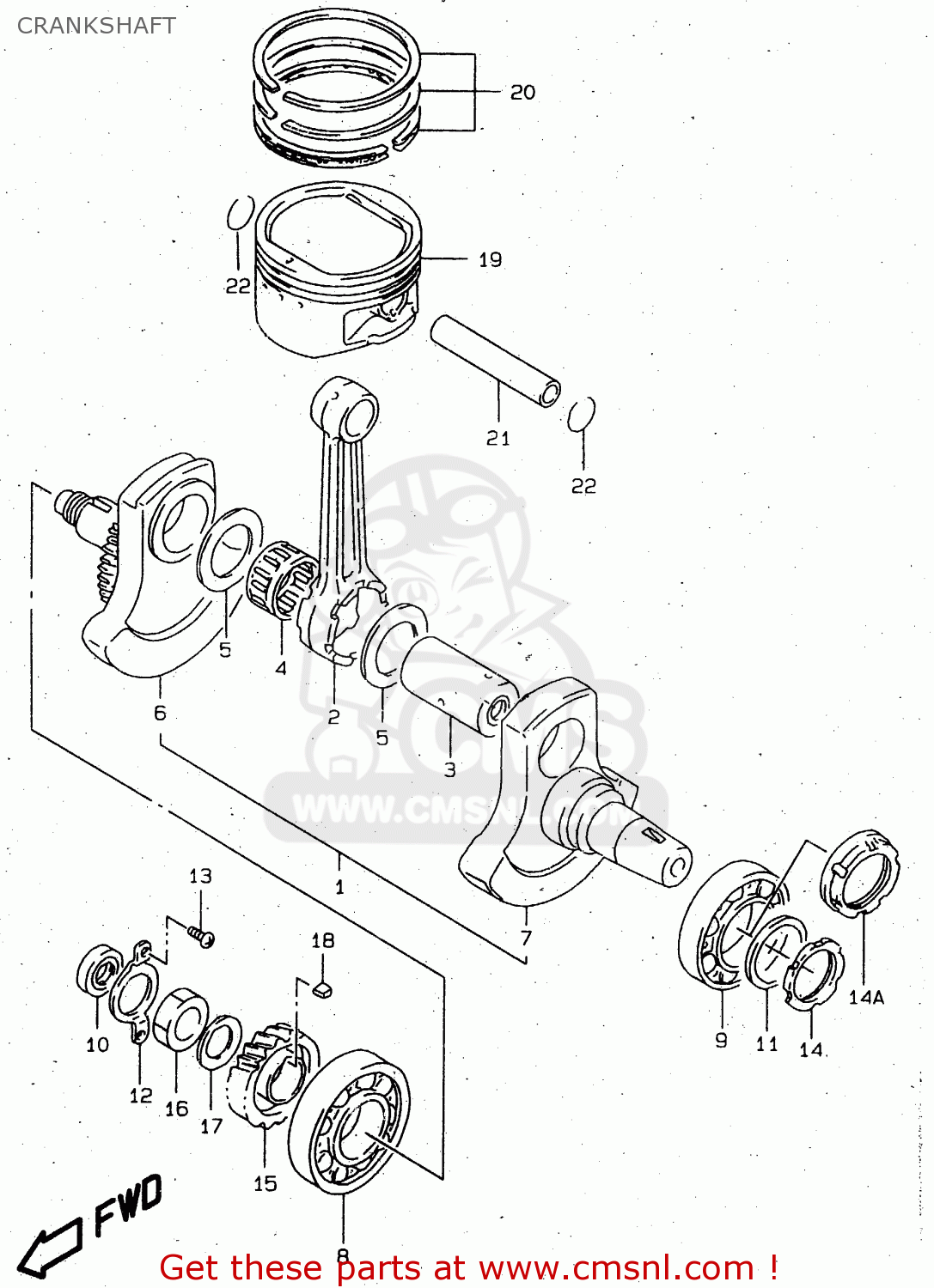 CRANKSHAFT DR650SE 1996 (T) (E02 E04 E17 E18 E22 E24 E34 E37) P37