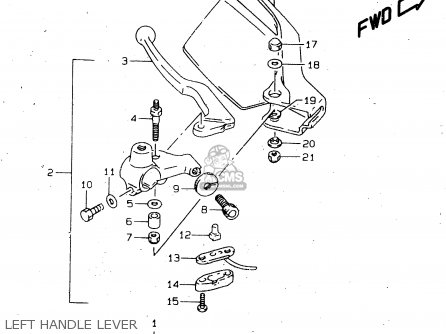 LEFT HANDLE LEVER - DR650SE 1996 (T) (E02 E04 E17 E18 E22 E24 E34 E37) P37