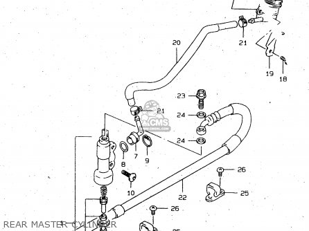 REAR MASTER CYLINDER - DR650SE 1996 (T) (E02 E04 E17 E18 E22 E24 E34 E37) P37