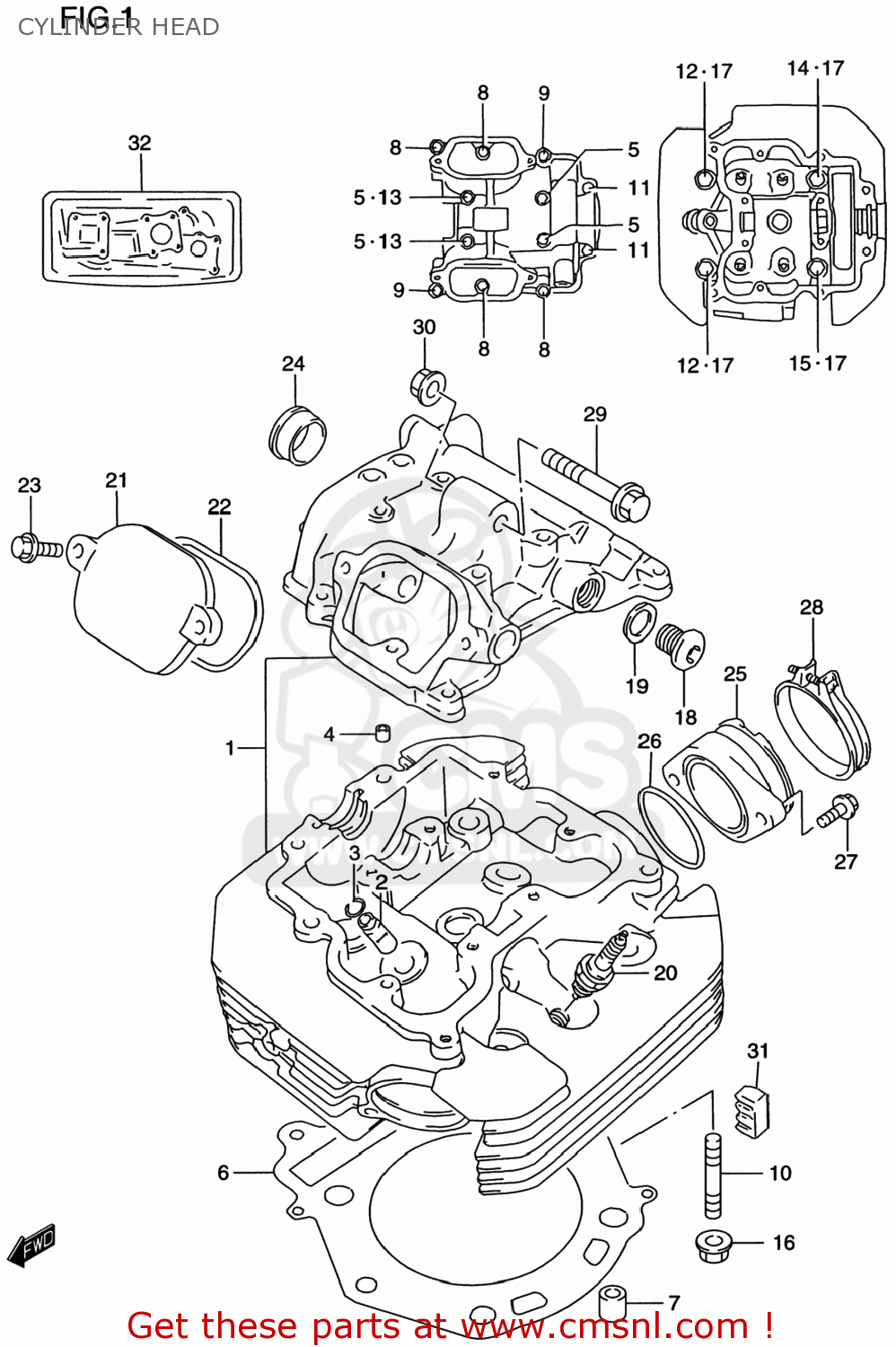 CYLINDER HEAD DR650SE 1996 (T) USA (E03)