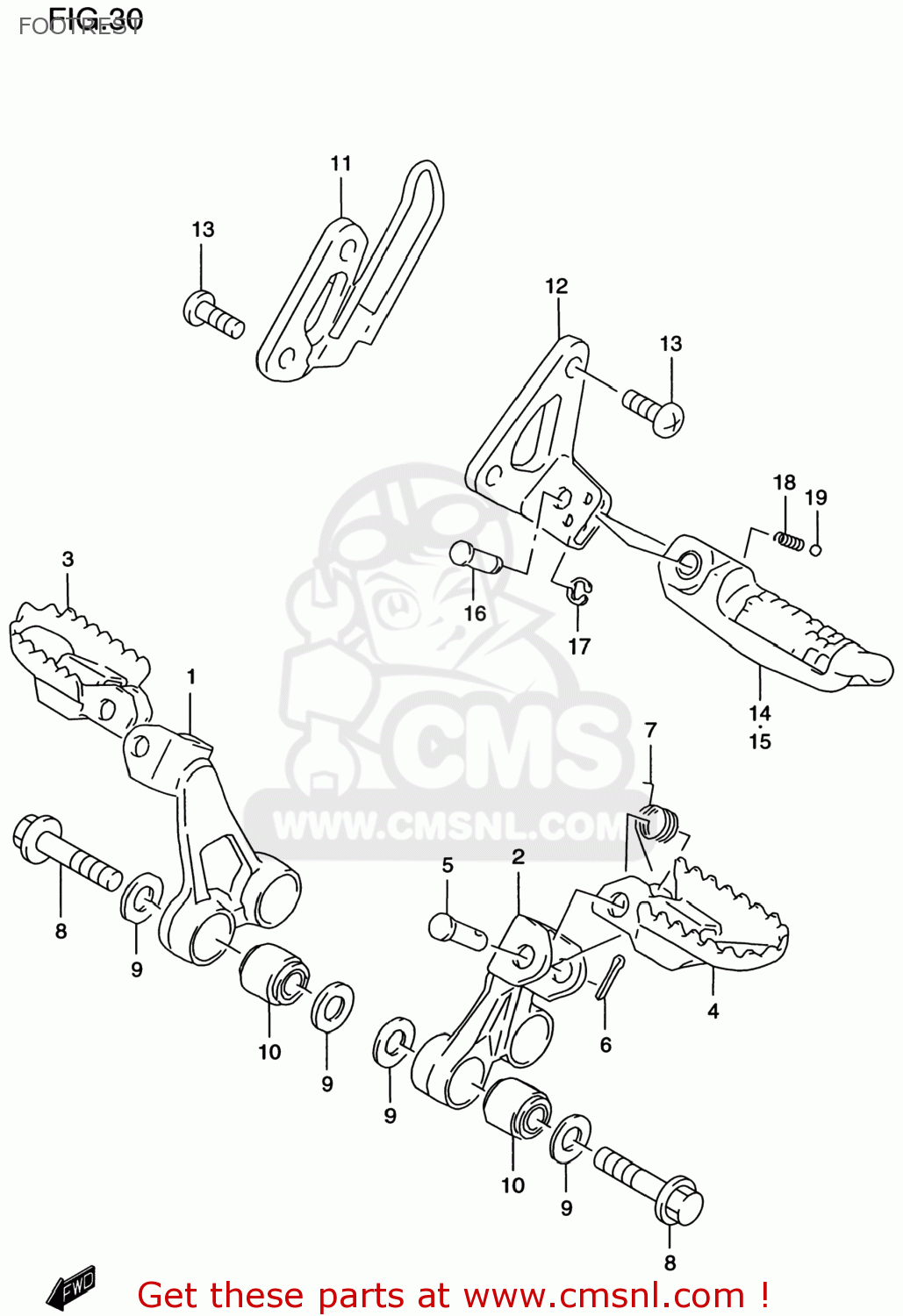 FOOTREST DR650SE 1996 (T) USA (E03)