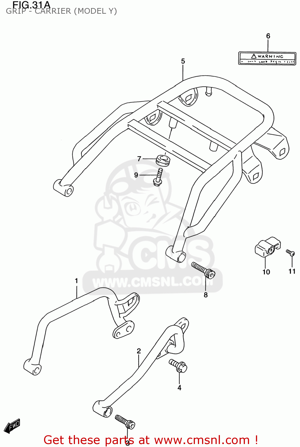 GRIP - CARRIER (MODEL Y) DR650SE 1996 (T) USA (E03)
