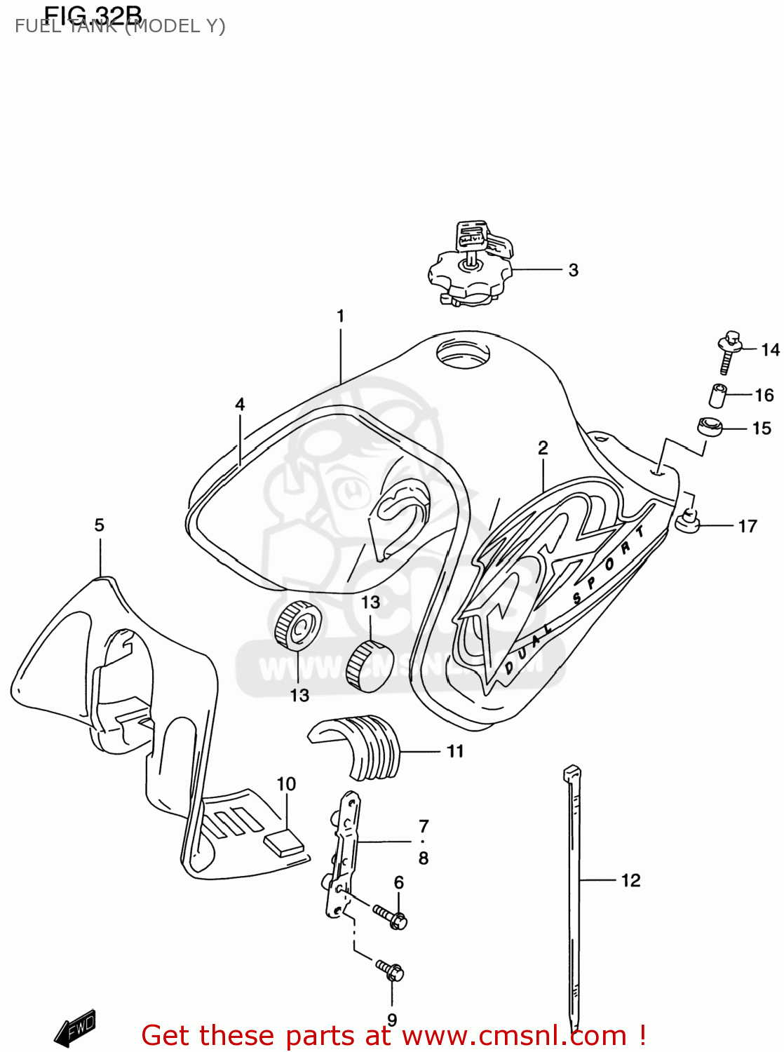 Suzuki DR650SE 1997 (V) USA (E03) FUEL TANK (MODEL Y) - buy original ...