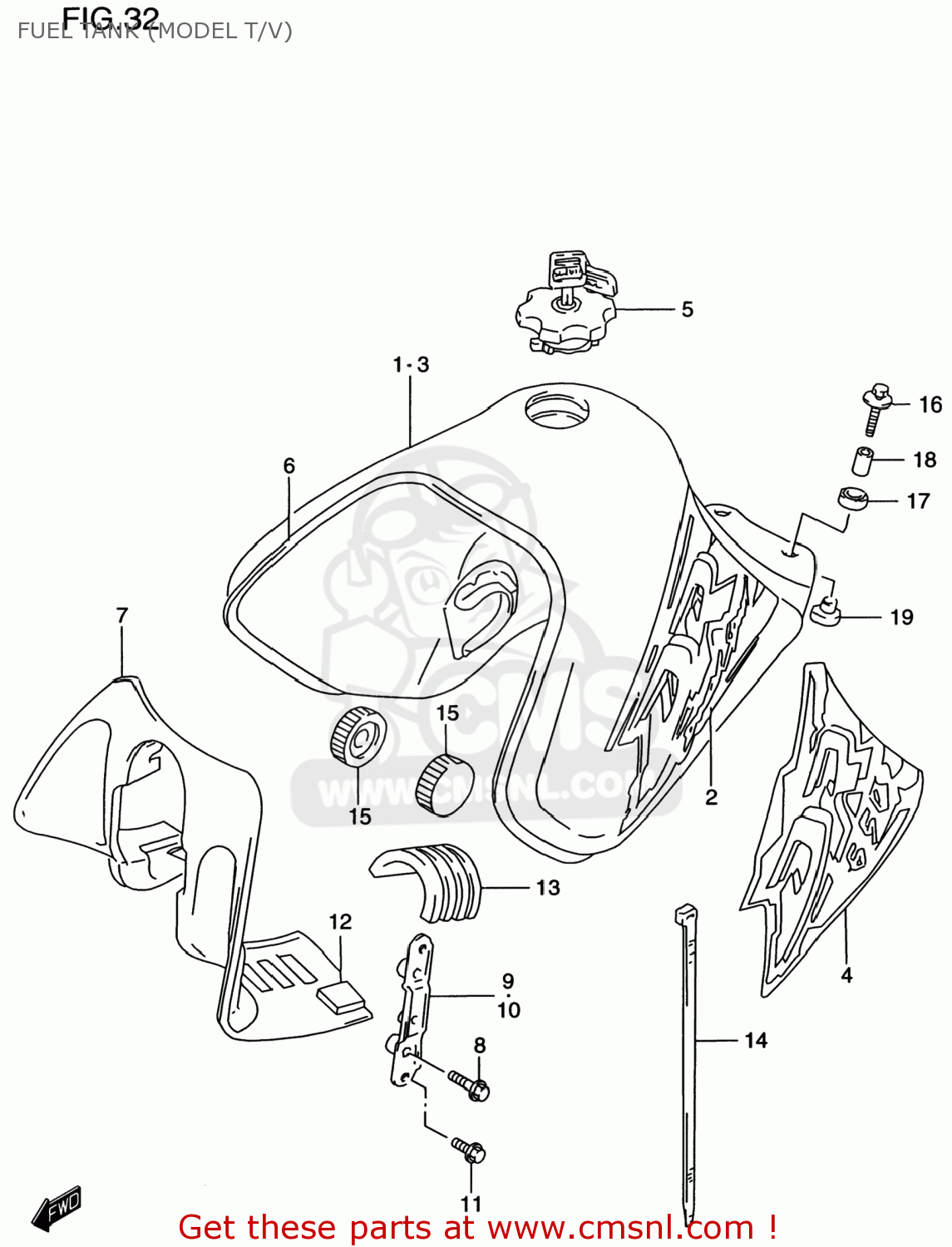 FUEL TANK (MODEL T/V) DR650SE 1997 (V) USA (E03)