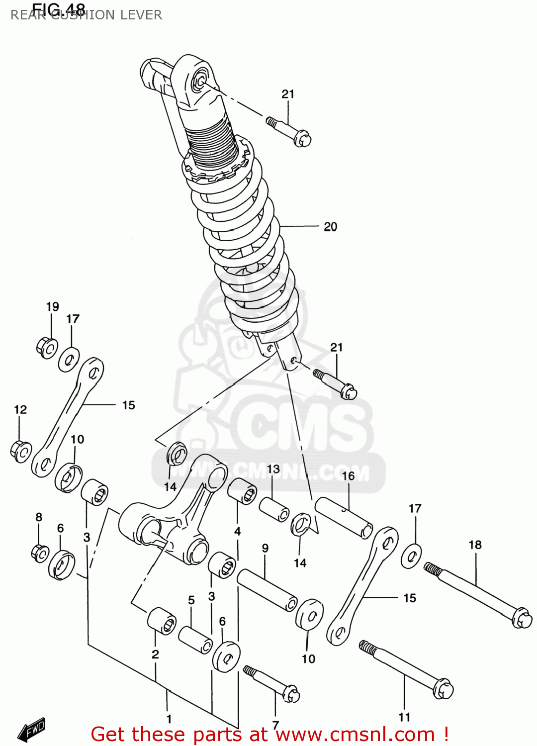 REAR CUSHION LEVER DR650SE 1997 (V) USA (E03)