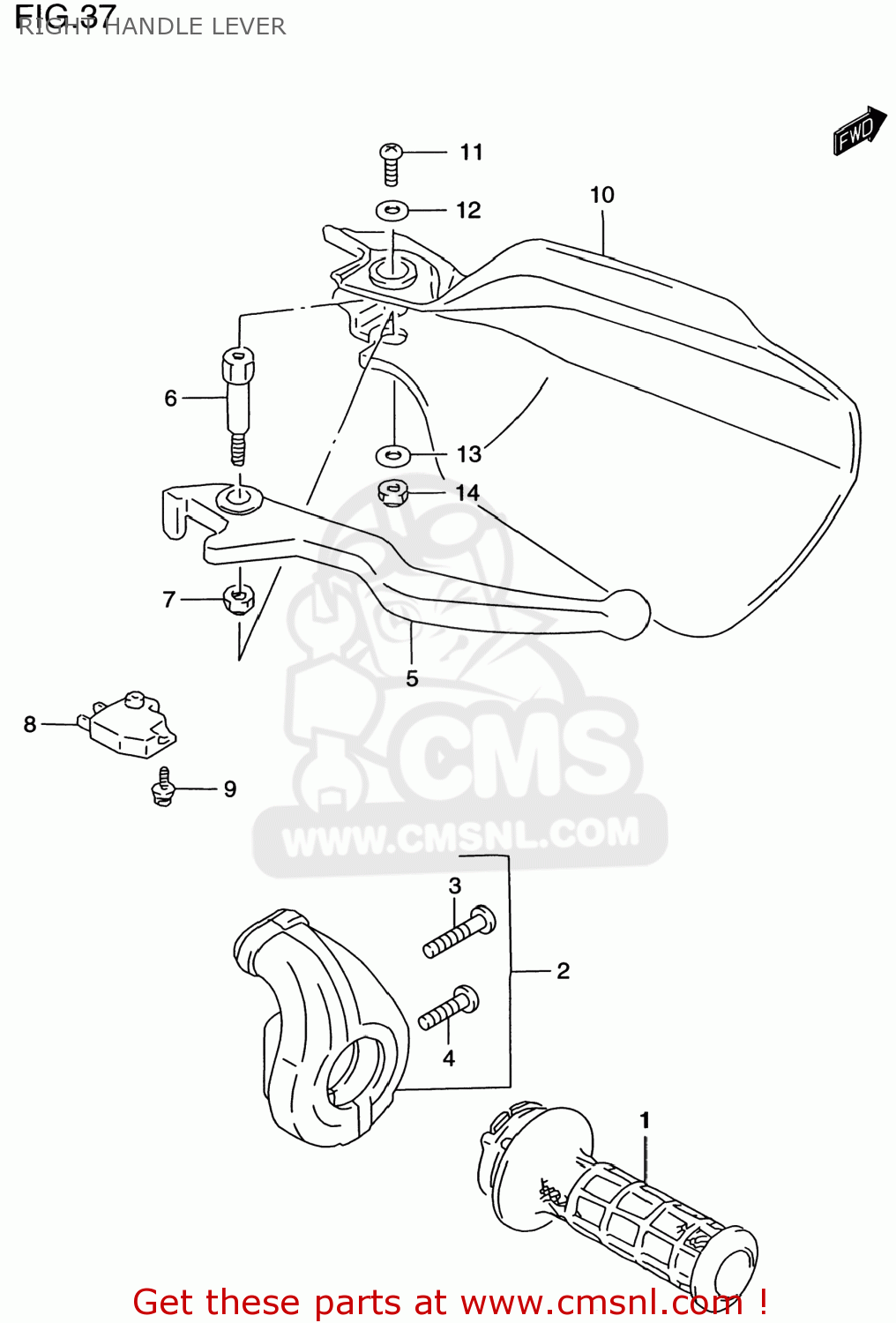RIGHT HANDLE LEVER DR650SE 1997 (V) USA (E03)