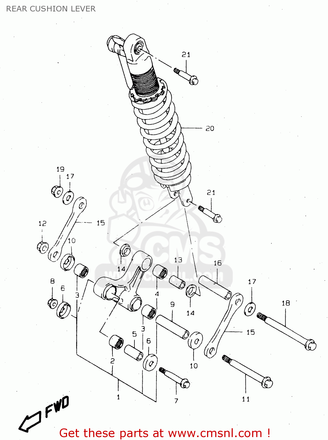 REAR CUSHION LEVER DR650SE 1998 (W) (E02 E04 E17 E18 E22 E24 E34) P37